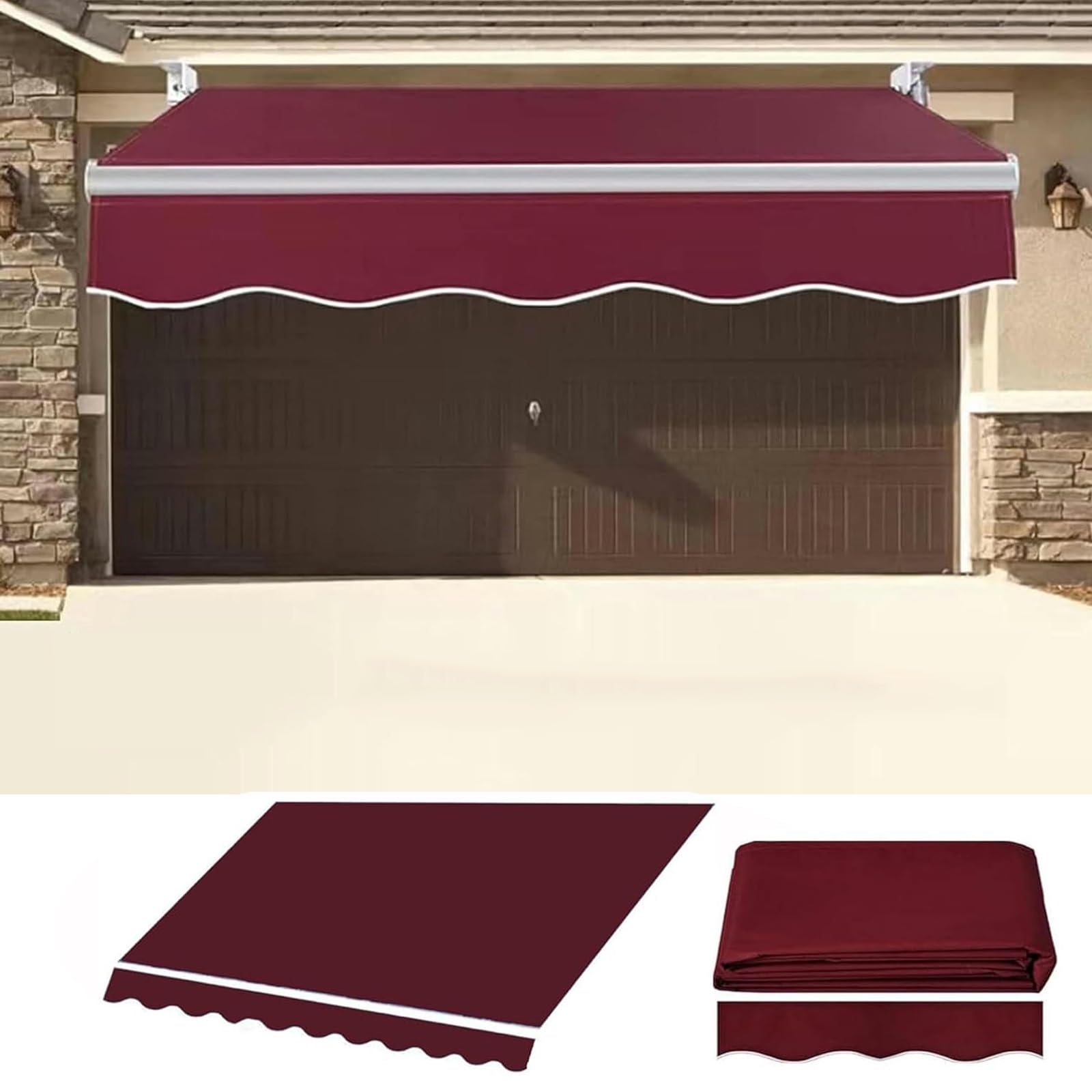 Toile pour auvent extérieur imperméable bâche de rechange terrasse 2.5x1.5m
