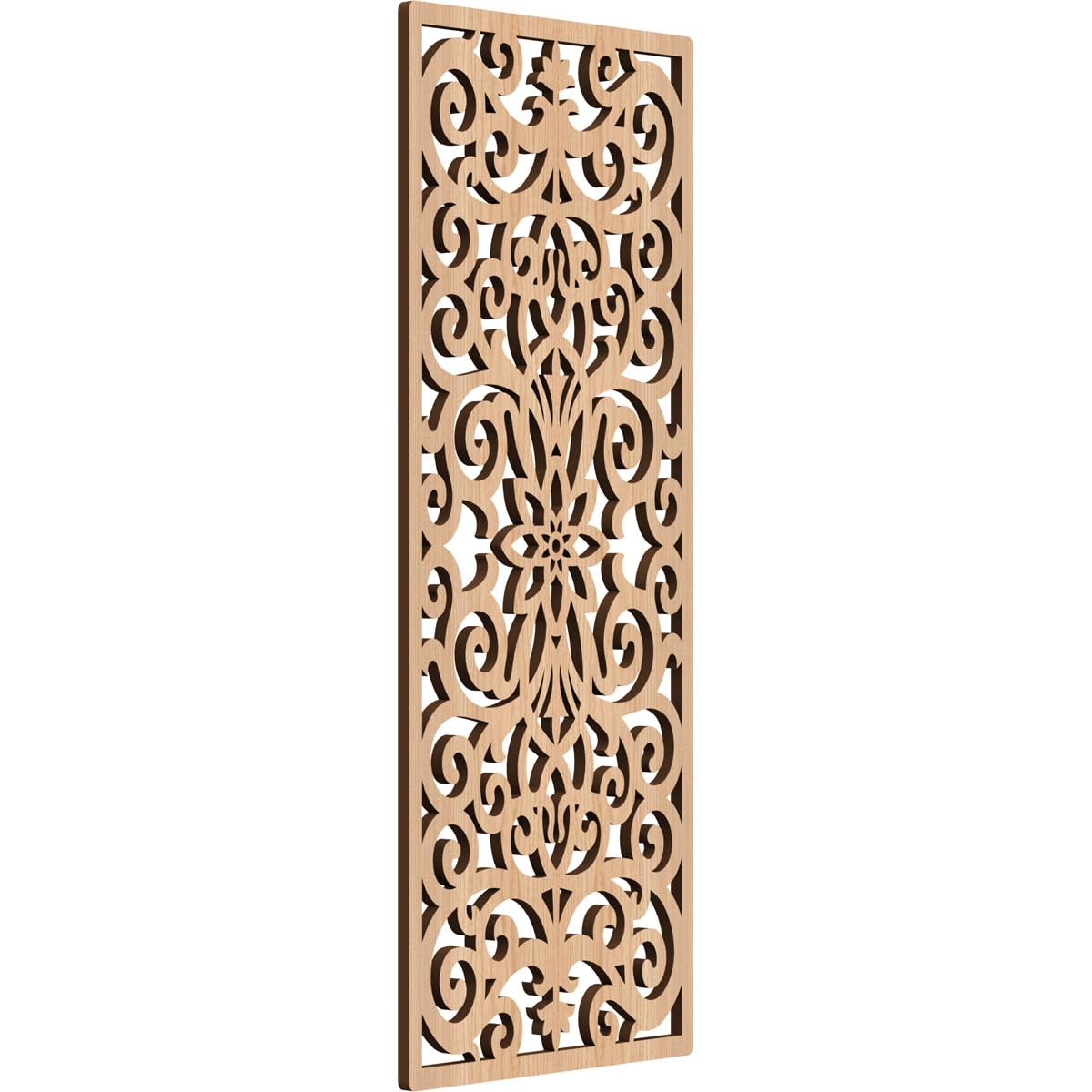 Buel Decorative Pierced Fretwork Wood Wall Panels, 13 3/8"W x 34 3/8"H x 3/8"T, Hickory