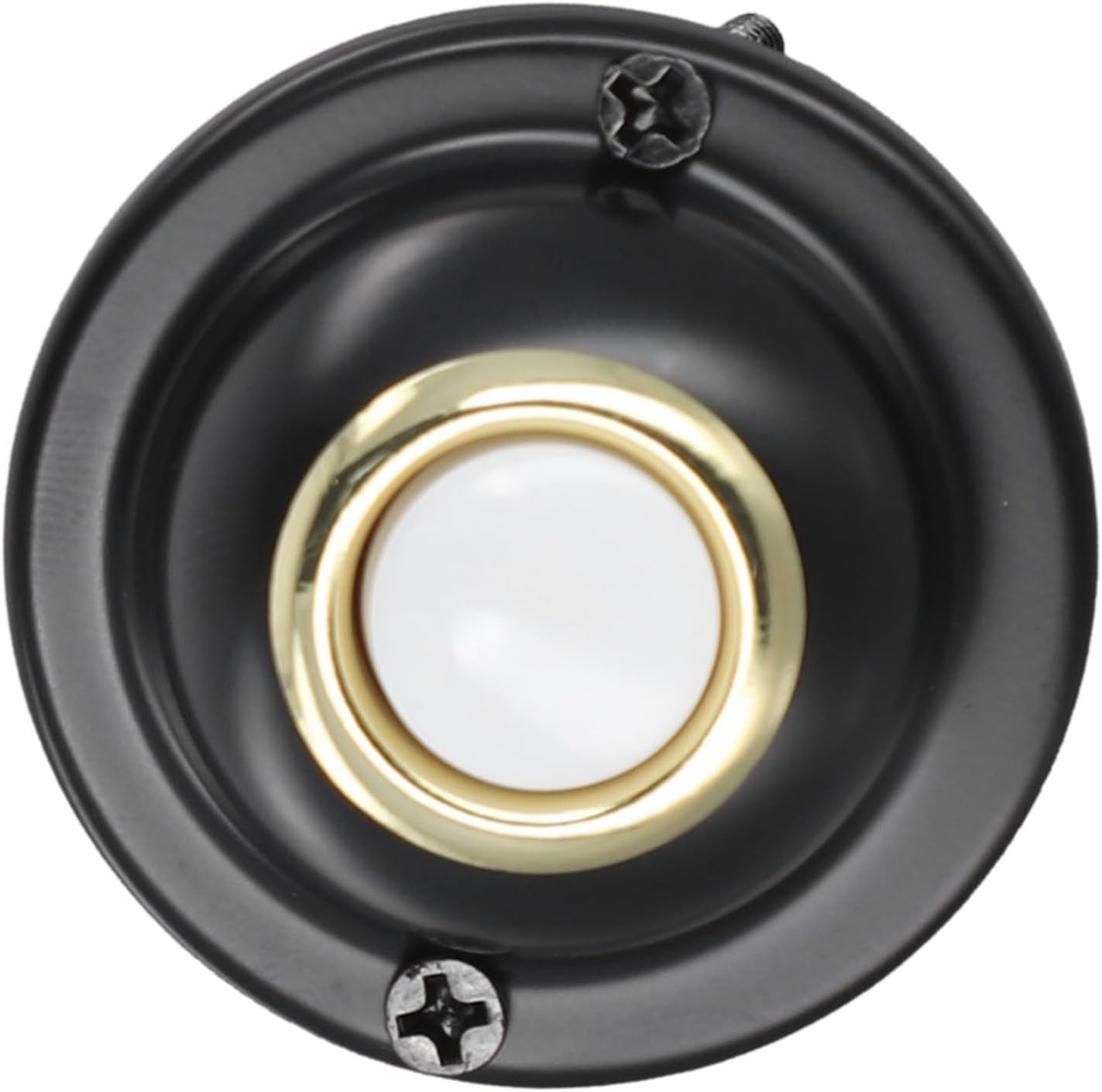 Round Metal Doorbell Button, Wired Lighted Push Button for Front Door, Replacement Doorbell with Always-On LED, 1.5" Hole Spacing