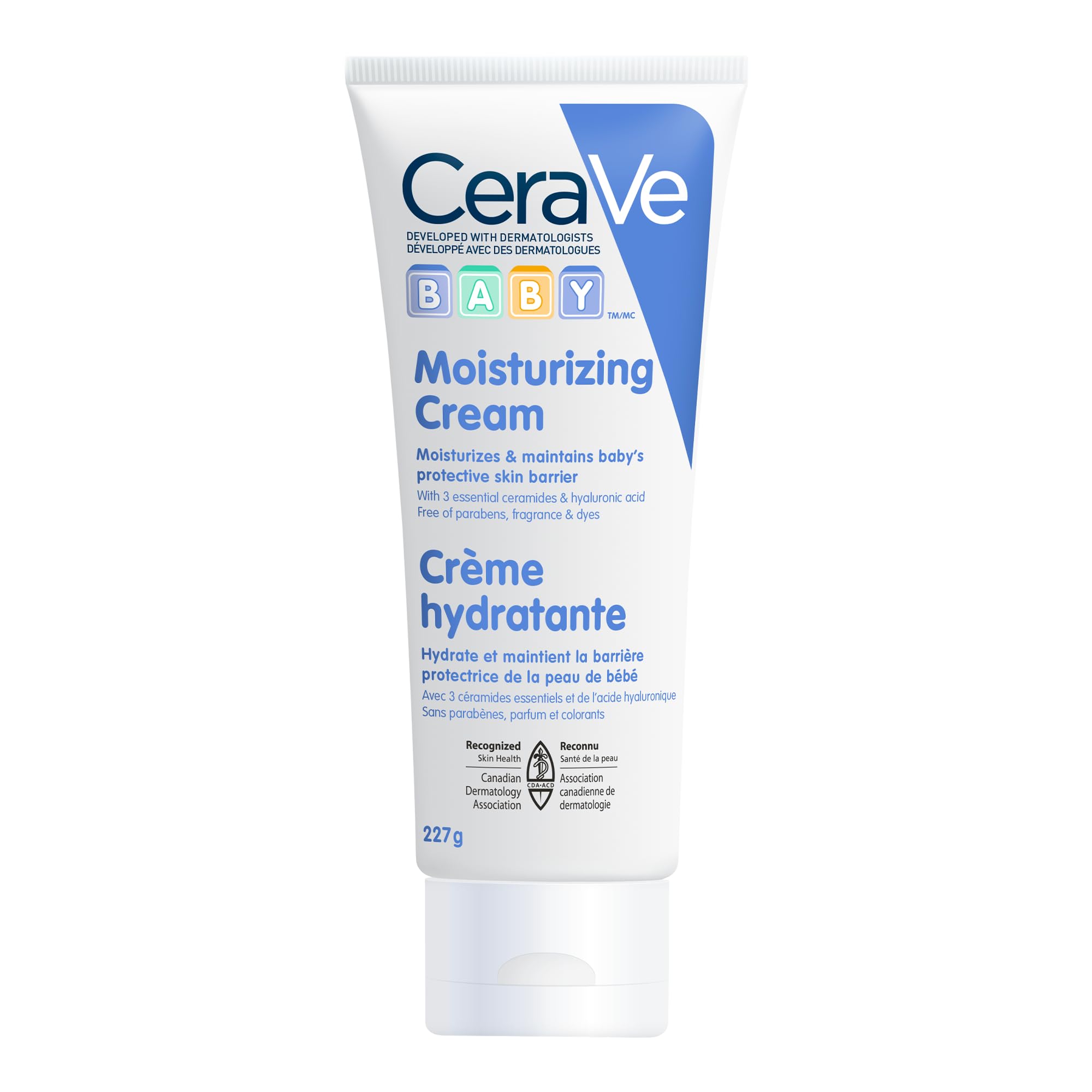 CeraVe BABY Moisturizing Cream, Gentle Baby Skincare For Face and Body with Ceramides and Hyaluronic Acid, Fragrance-Free, Paraben-Free & Dye-Free, Developed with Pediatric Dermatologists, 227GR 227 ml (Pack of 1) CREAM Lotion