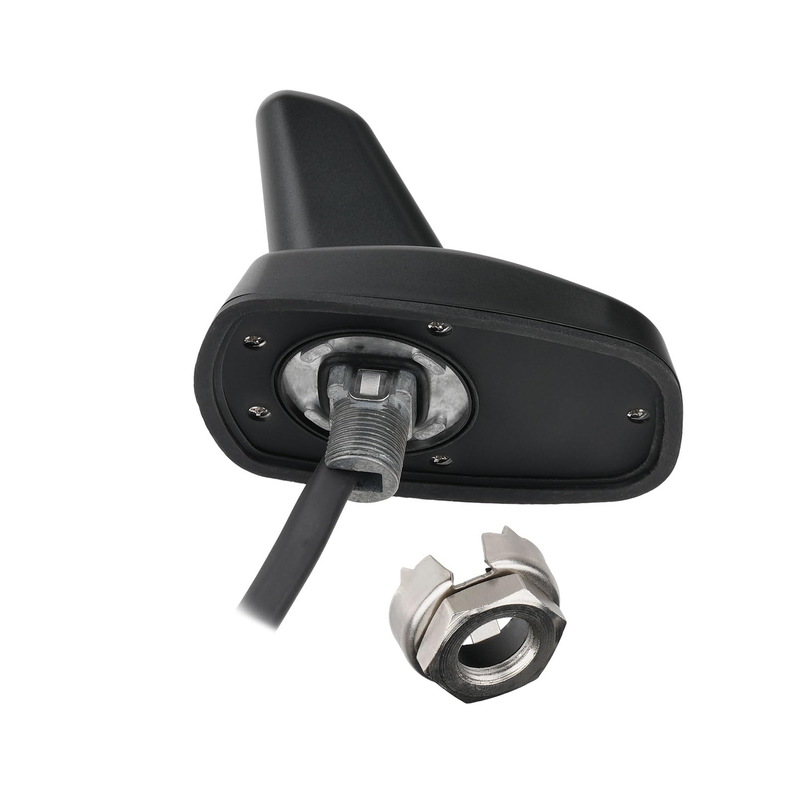 Bingfu Antena Radio Coche Tiburón Shark Fin FM/Am, Alta Gain 17-23 dB, IP65 Resistente al Agua, 9-16 V CC, Cable de 5 Metro, Compatible con Coches, Camiones, Autocaravanas y SUV, Color Black