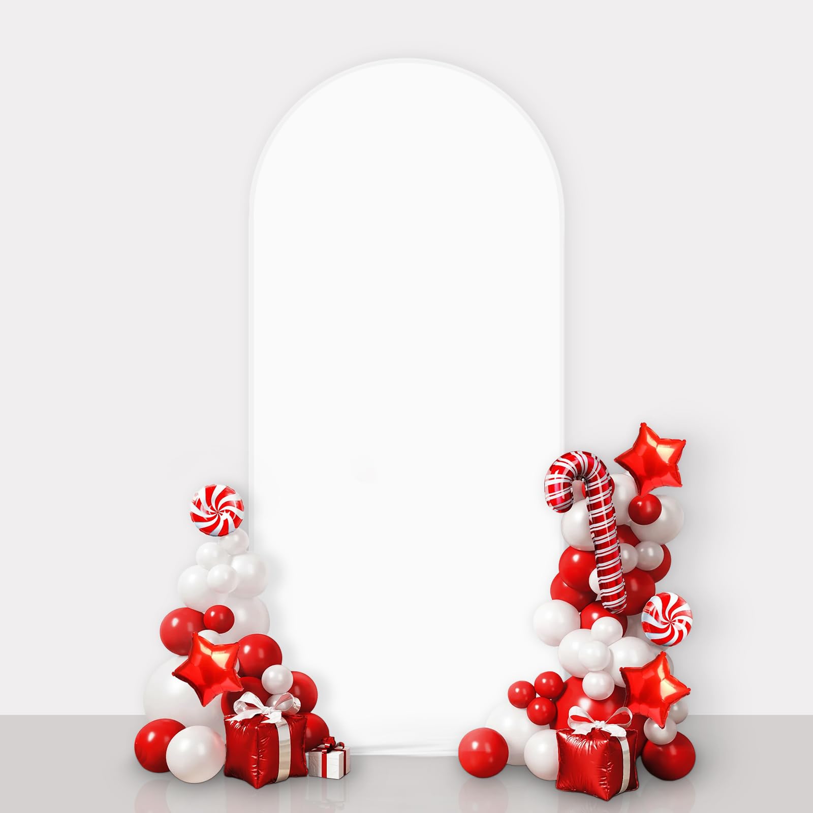 2.6x6ft White Arch Backdrop Cover Solid Colour Photography Background for Wedding Ceremony Birthday Party Baby Shower Banquet Decoration Photo Props Decor Supplies