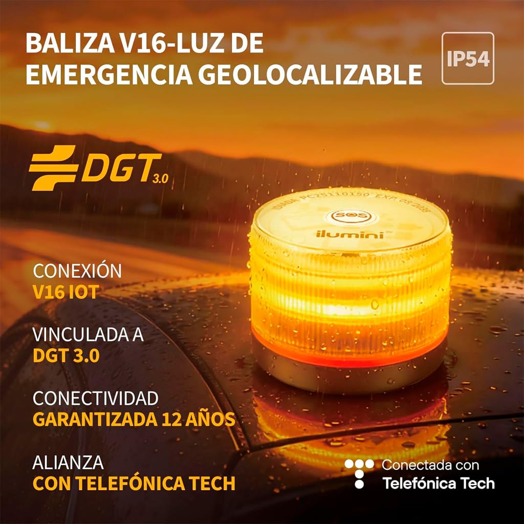 TD24H Luz de Emergencia V16 certificada por DGT con geolocalización 3.0
