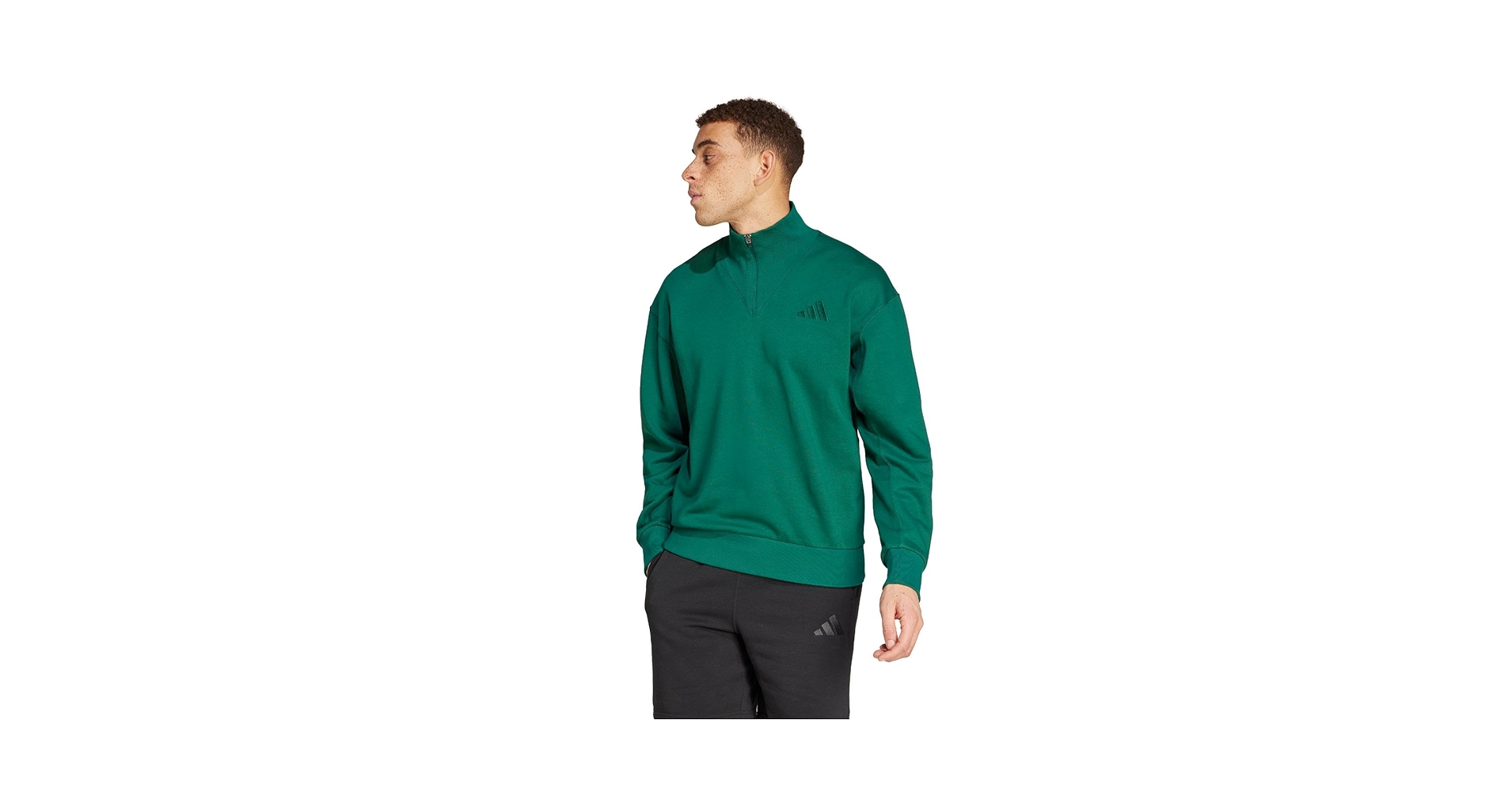 Sweat/Answer【CD＋DVD】 adidas Men's All SZN Fleece Quarter-Zip Crewneck Swearshirt