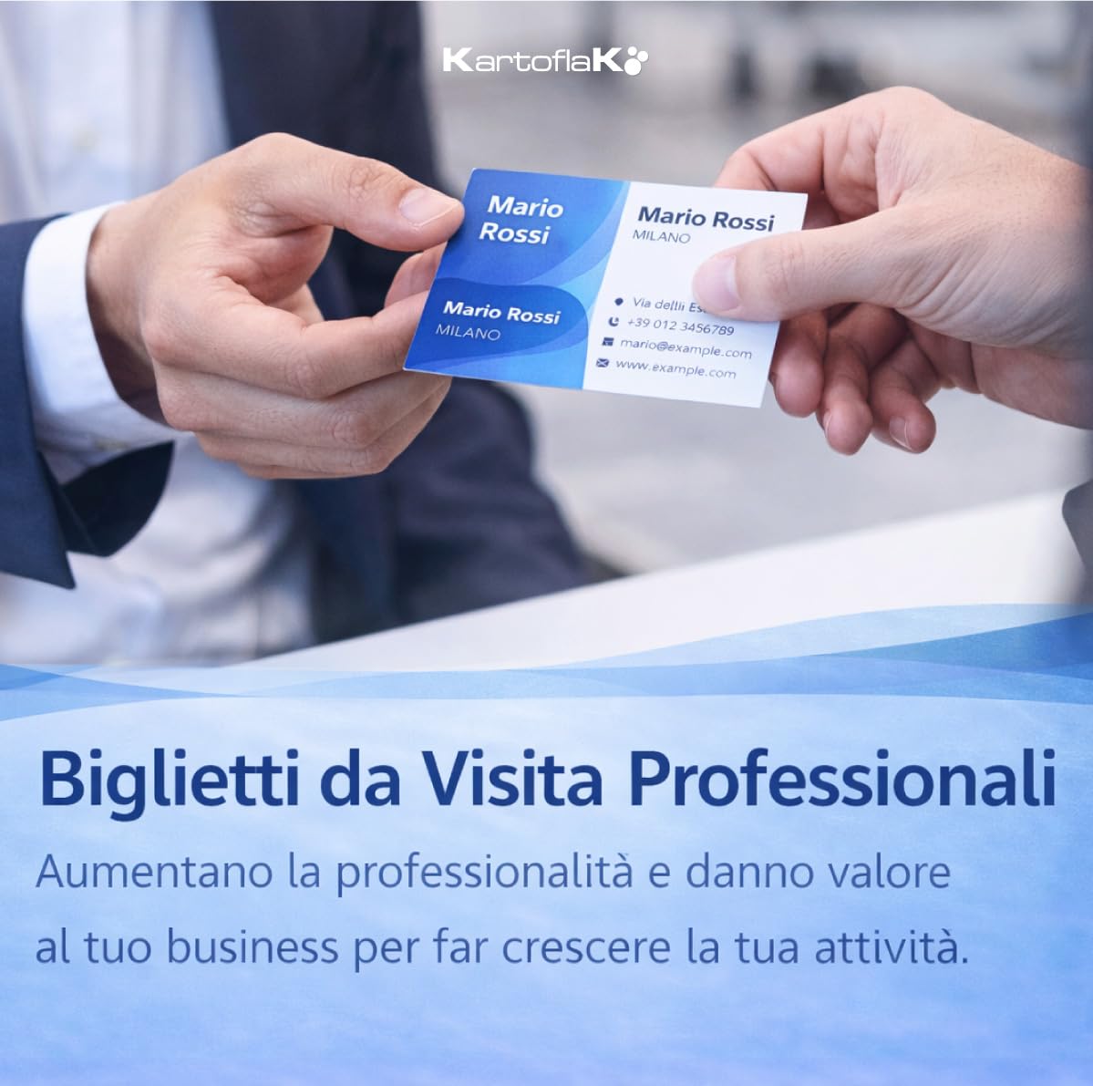 Biglietti da Visita Personalizzati 85x55 mm Stampa Fronte Retro Logo QR Code Carta Opaca Premium 250 Pezzi