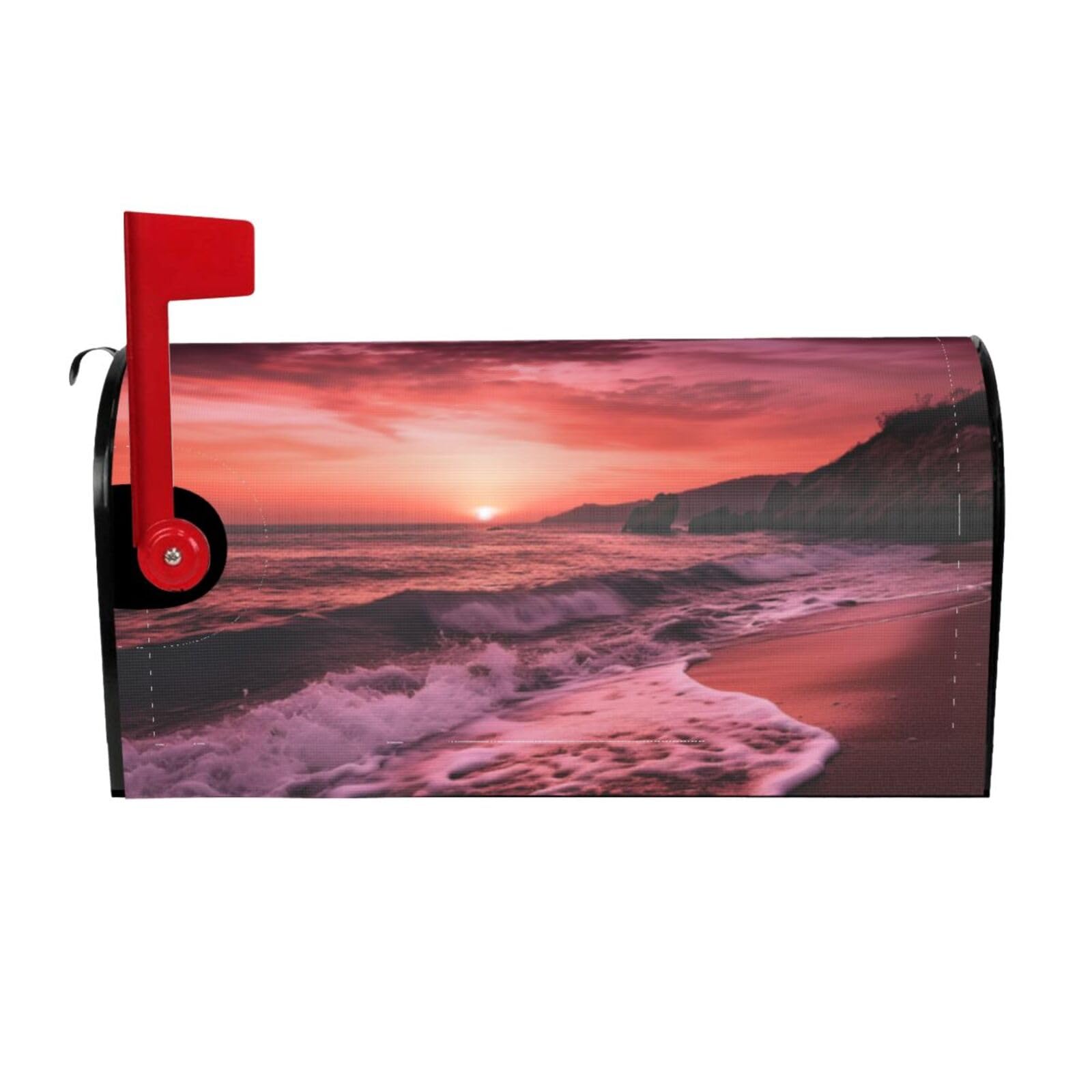 Beach Sunset Mailbox Covers Magnetic Wraps Post Letter Box Cover Garden Home Decor 25.5x21 in