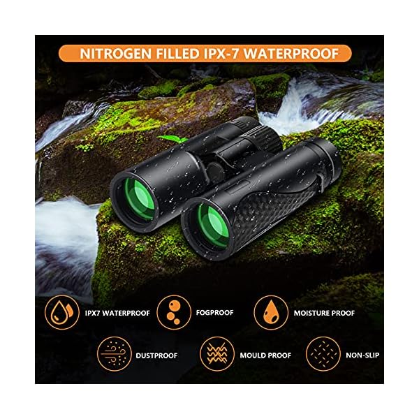 Fernglas 12x42 HD Kompakte Ferngläser Kinder Erwachsene mit Smartphone-Adapter, Wasserdichtes Fernglas Klare… – Bild 7