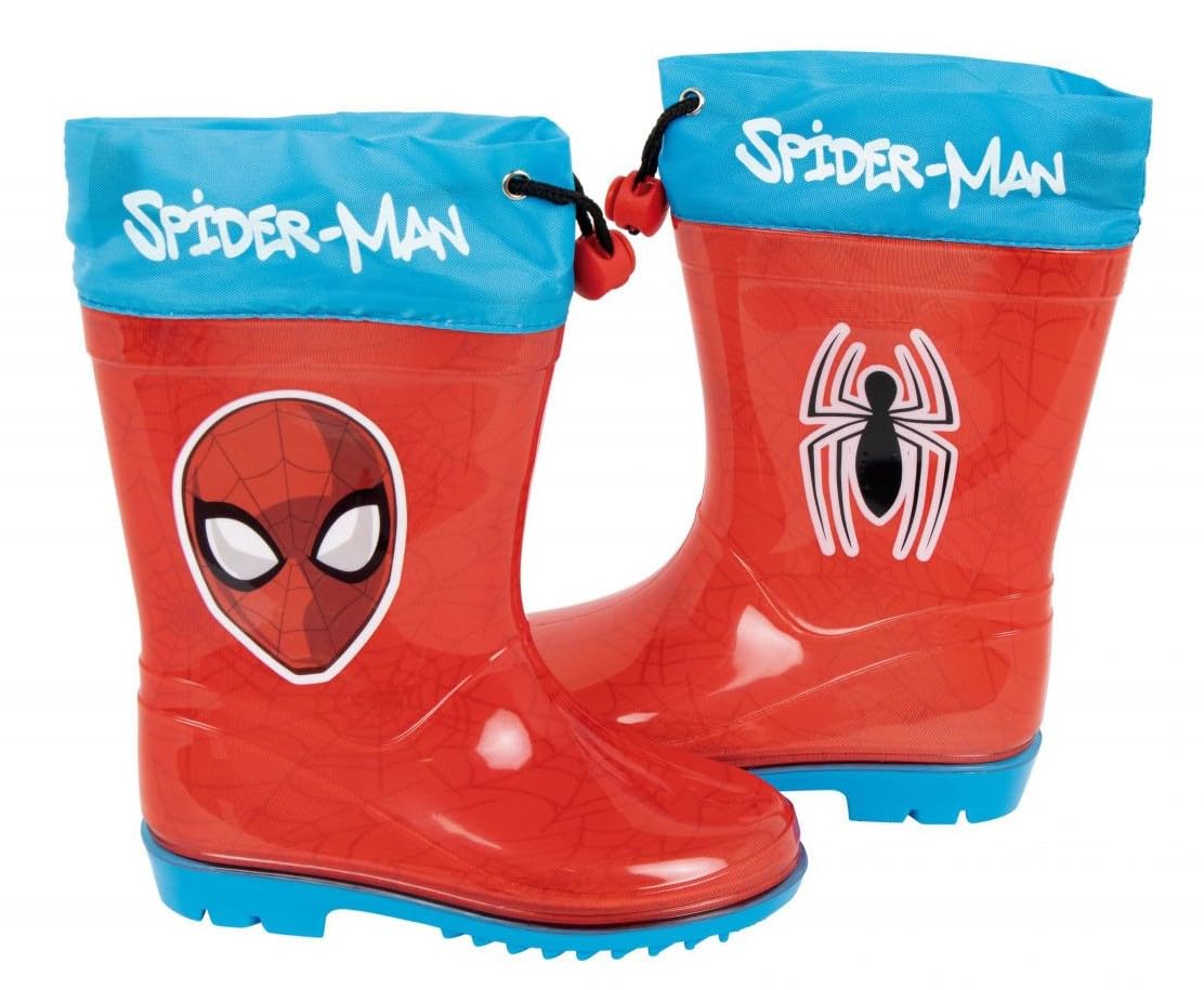 Marvel Spiderman Kids Wellington Boots Spiderman Rain Boots with Non-Slip Sole
