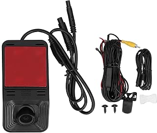 Gravador de condução DVR para carro, USB Dash Cam 1080P HD Gravador de condução Câmera frontal traseira DVR ADAS Lentes duplas universais para navegação Android