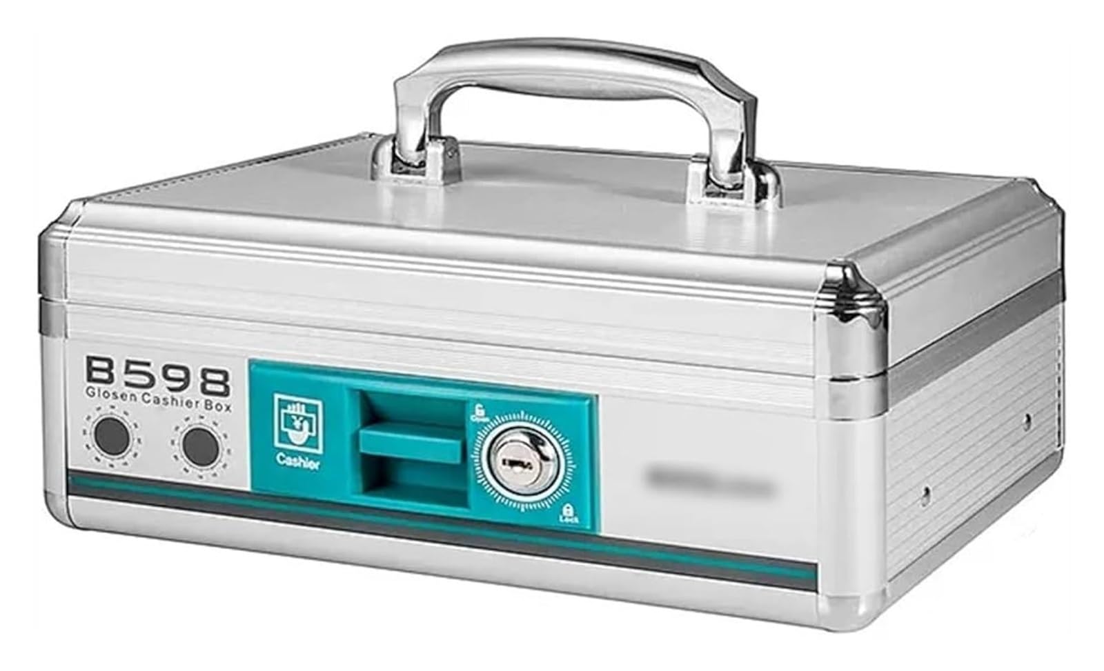 Scatola portaoggetti multifunzionale in alluminio, cassetta porta password portatile ad alta capacità, organizzatore for riporre oggetti di valore, cassetta di sicurezza portatile for contanti (Colore