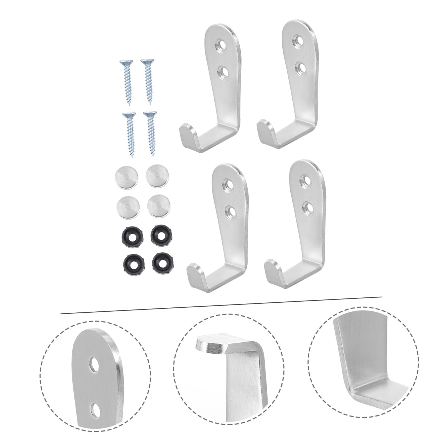 Operitacx Pared De Inoxidable De Colgar Llaves Y Toallas Cocina Y Dormitorio Resistente Y Funcional 4 Piezas X 4