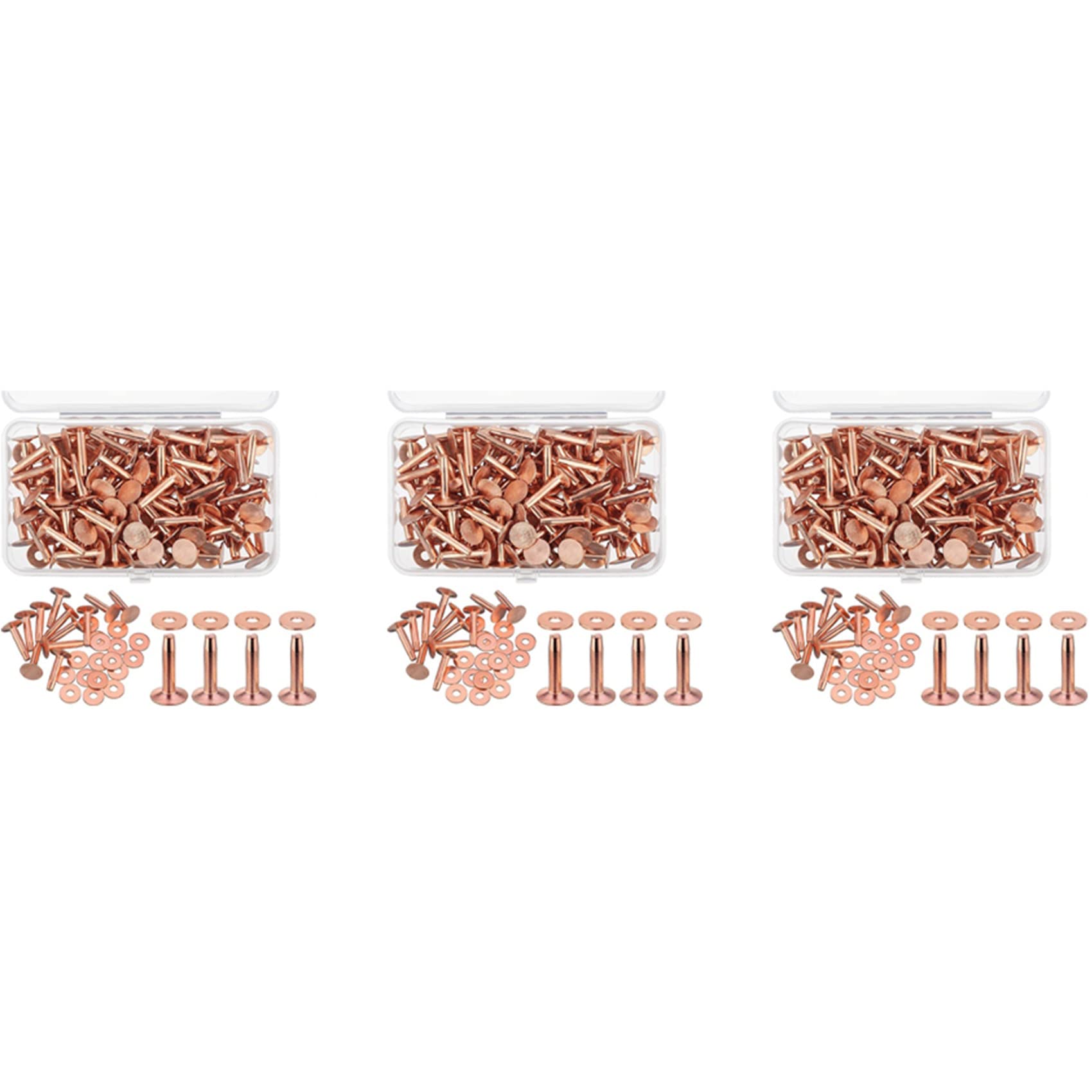 Jnchdghwa As Shown 300 Sets Copper Rivets And Burrs Washers Leather Copper Rivet Fastener For Wallets Collars Leather Diy Craft Supplies
