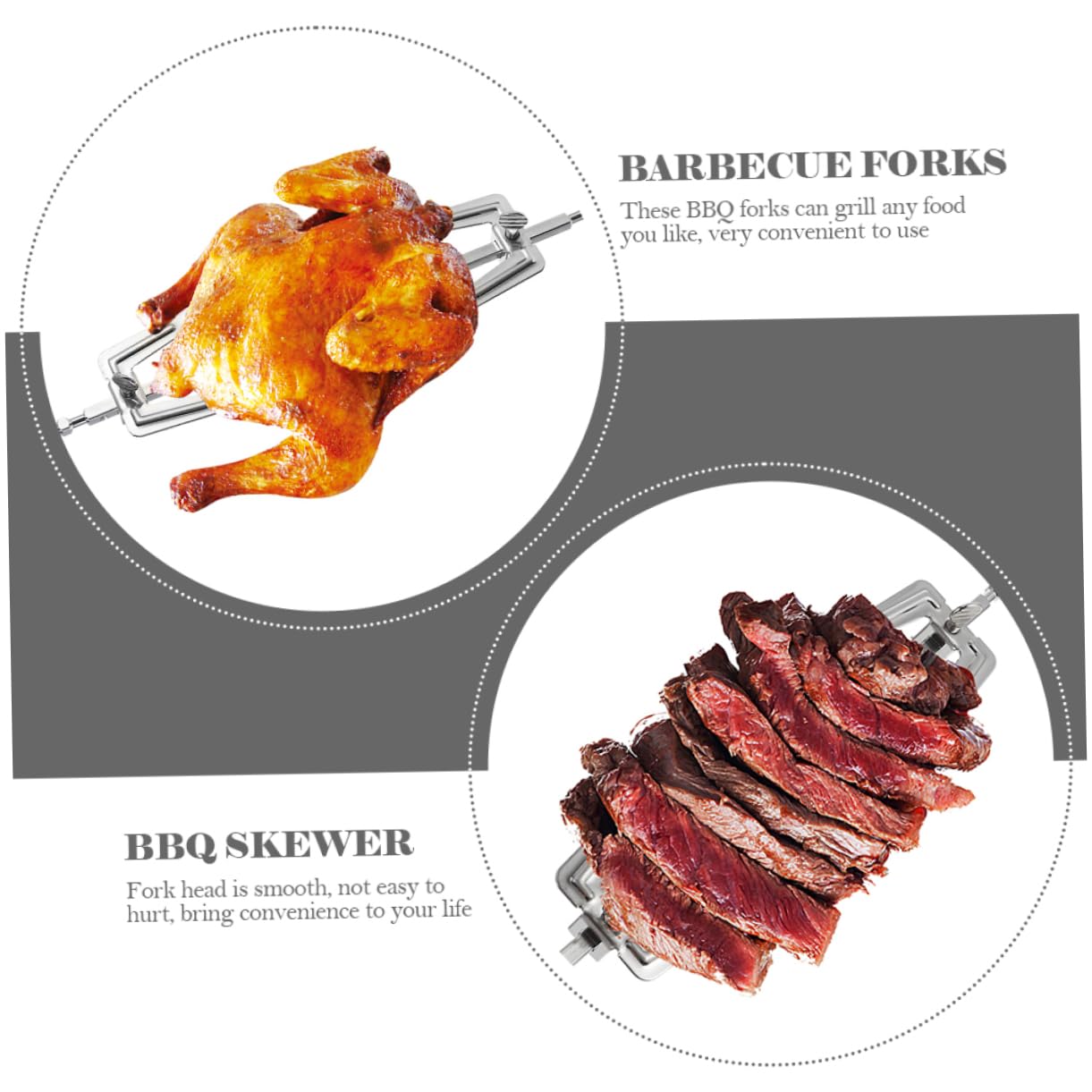 BESPORTBLE 3pezzi Forchette Bbq Inossidabile Per Fryer Facili Usare e Lavabili Lavastoviglie Per e