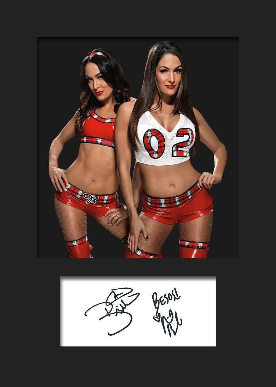 THE BELLA TWINS WWE | Signed Mounted Photo Reprint | A5 Size to Fit 6x8 Inch Frames | Machine Cut | Photo Display | Present Gift Collectible