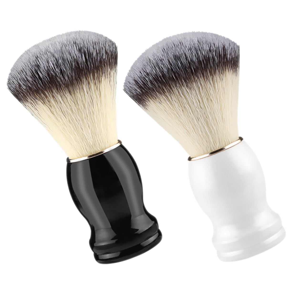 TOBBOMEY Barber Brush Set for Men 2pcs Shaving Brush Gentle Facial Cleansing Neck Duster Hair Salon Tool