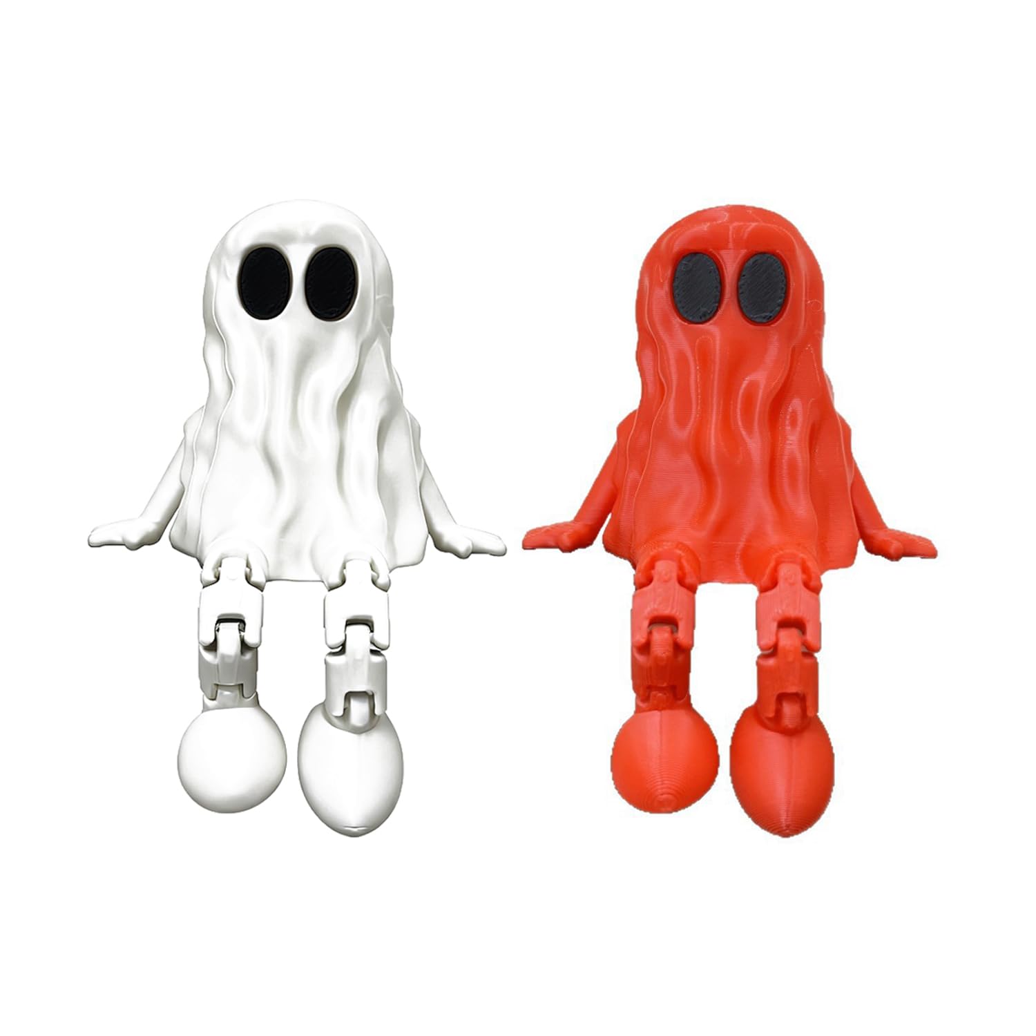 ARFUKA Posable 3D Printed Ghost Figure Halloween Decorations Mini Indoor & Outdoor Ornament Halloween Décor Pack of 2