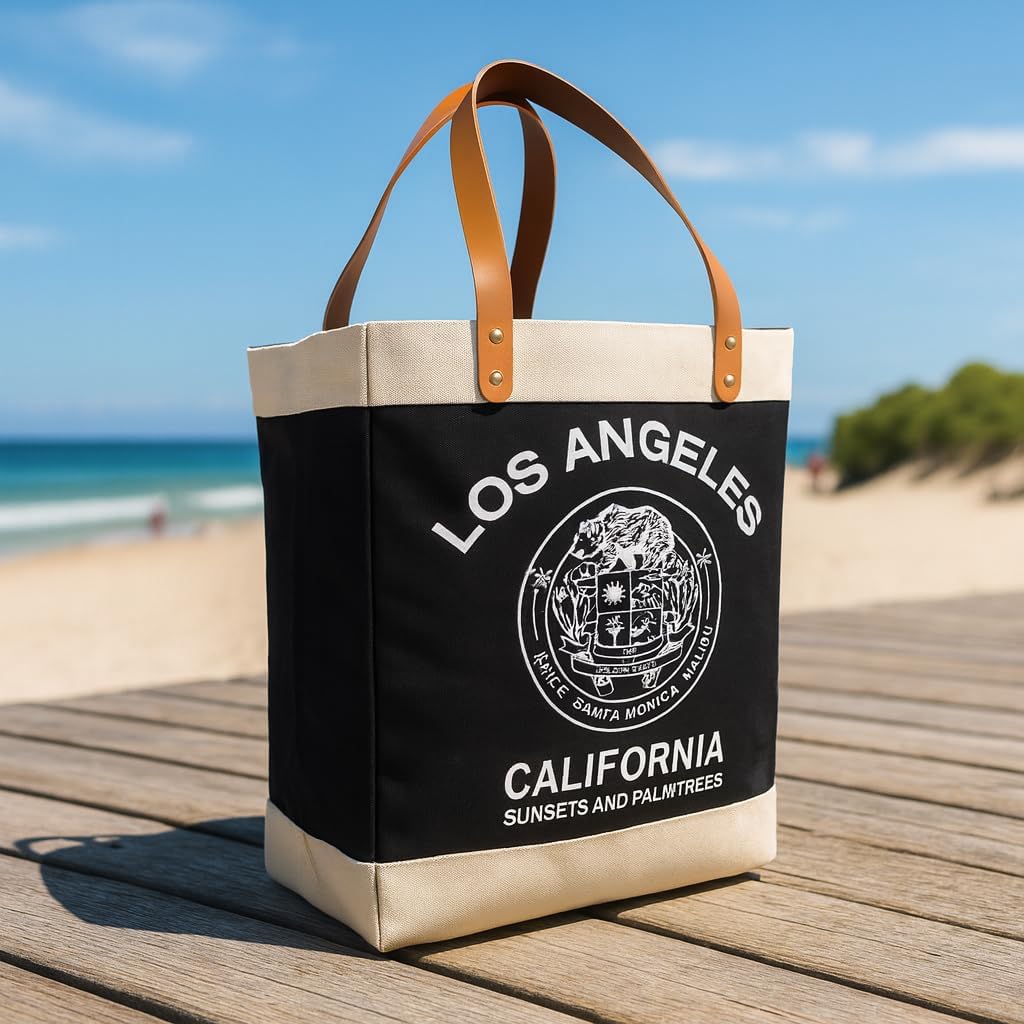 Farmers market shopping bag, Premium Jute, Cotton and Canvas with Leather Handles, Extra Wide for Grocery, Shopping, Beach and Outing, Eco Friendly Tote