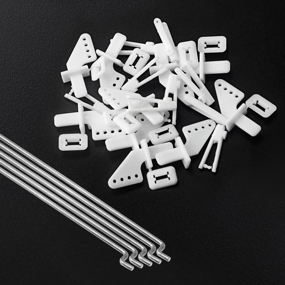 10 pezzi in acciaio 1,2 x 260 mm + 10 clacson in nylon micro controllo 20 x 11 mm 4 fori per RC aereo fai da te
