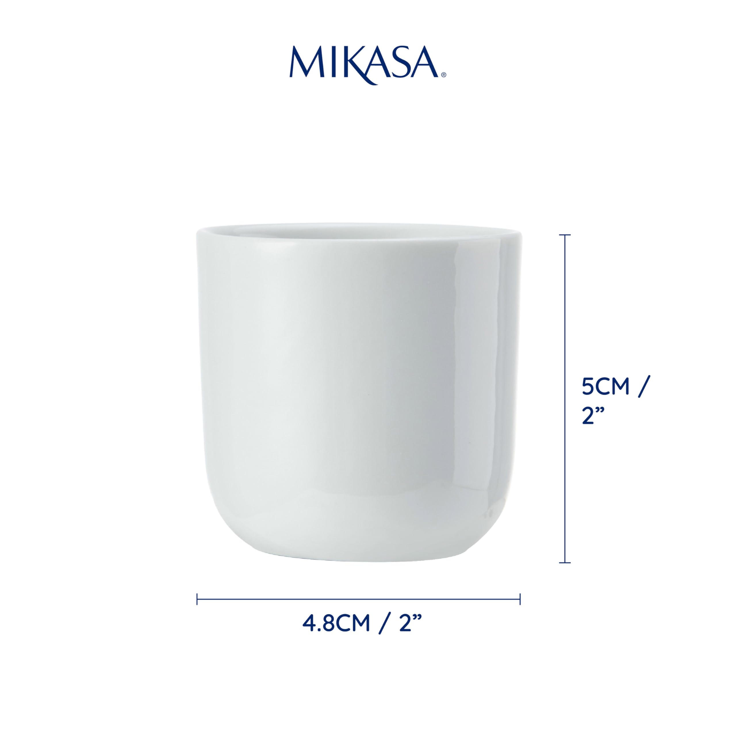 Mikasa Chalk 4pc Porzellan-Eierbecher-Set, weiße Eierbecher für Frühstückstische, 5cm | Porzellan-Eierhalter… – Ansicht 2