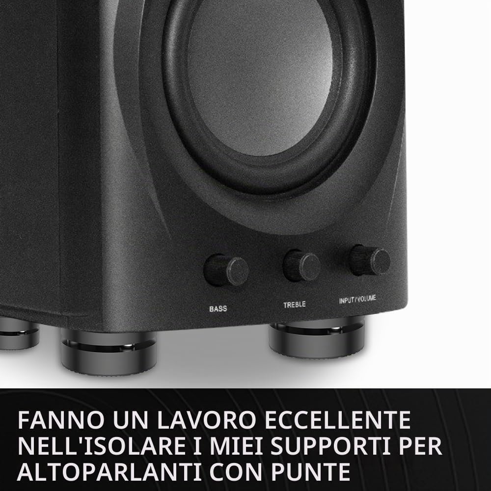Tertullus Set di 4 piedini in alluminio per altoparlanti HiFi