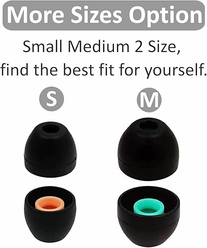 Miniatura 3 de 6 pares de almohadillas WF-1000XM5 para las orejas, tamaño pequeño y mediano de 2 tamaños de repuesto de goma de silicona para auriculares,