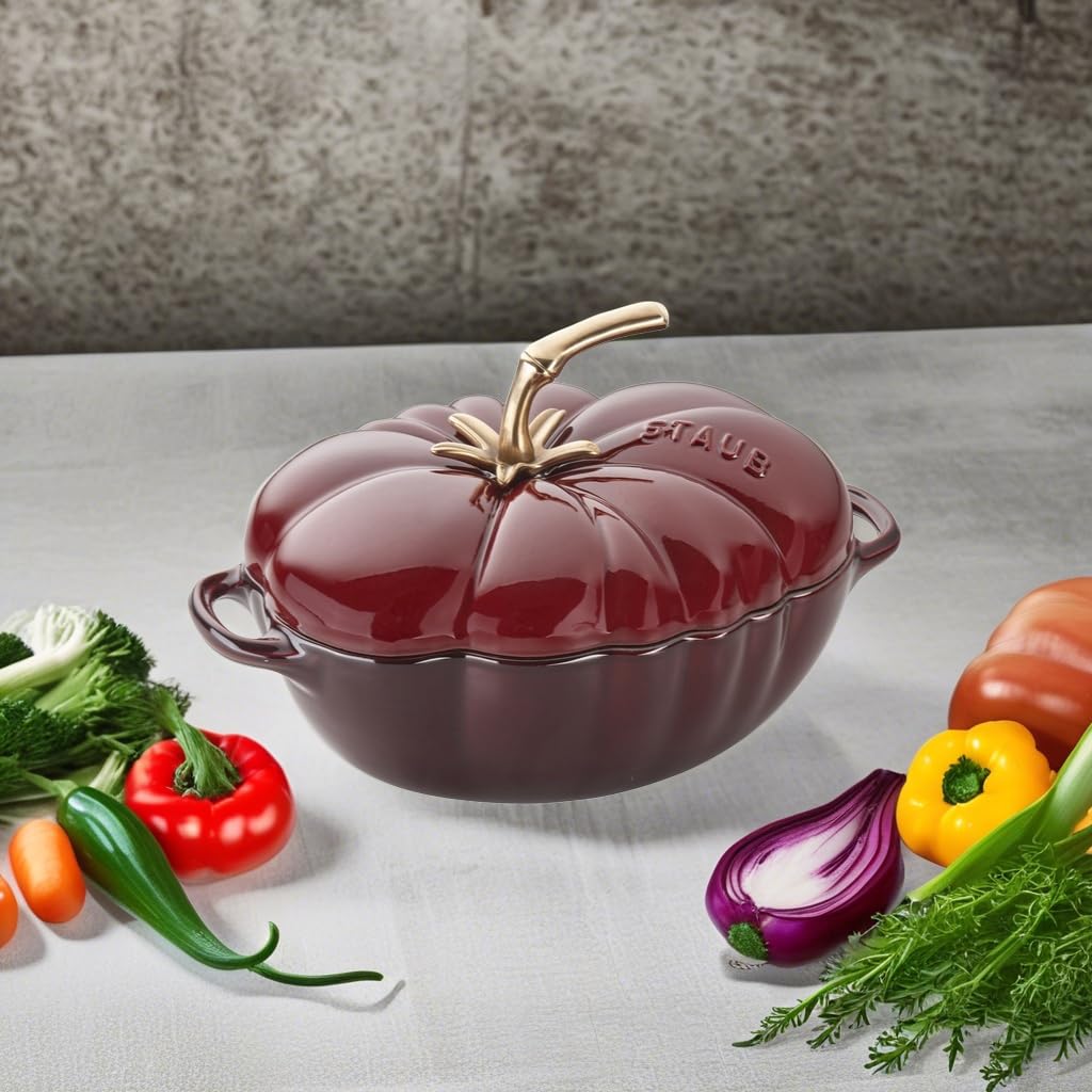 Amazon.com: Staub Cast Iron 3-qt Tomato Cocotte - Grenadine, Made