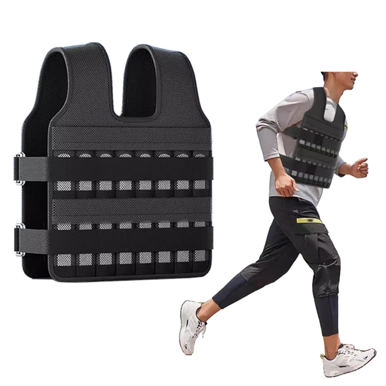 Weighted Vest 11Lb 18Lb 22Lb 33Lb 44Lb Adjustable Body Weight Vests with Steel Plate for Workout Strength Training