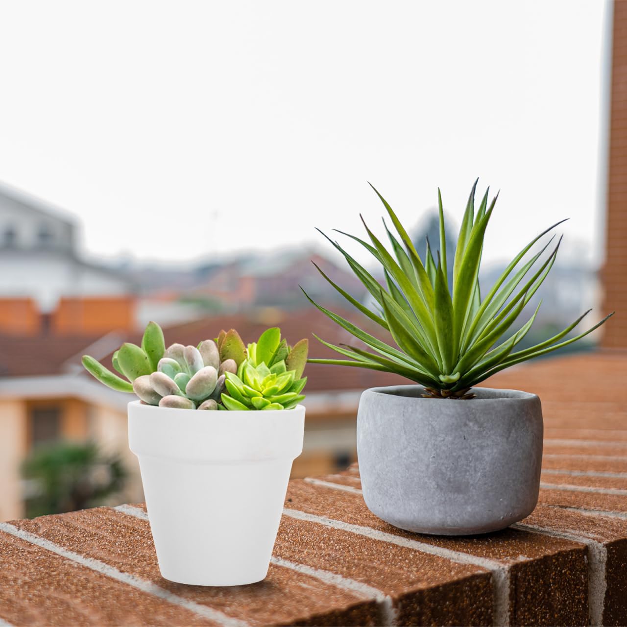HANABASS 20pcs Piccoli Vasi in Terracotta, Mini Vaso Terracotta Con Foro Di Scarico, Vasetti Per Piantine Cactus Flower Pots Succulent Nursery Pots Per Fiori Interni Esterni 6,3 * 2,3 Pollici, Bianco