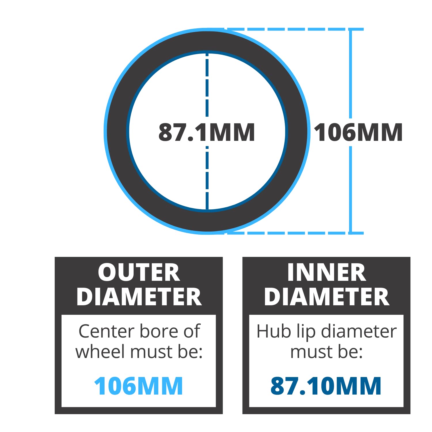 West Coast Wheel Accessories Hub Ring 106 to 87.10