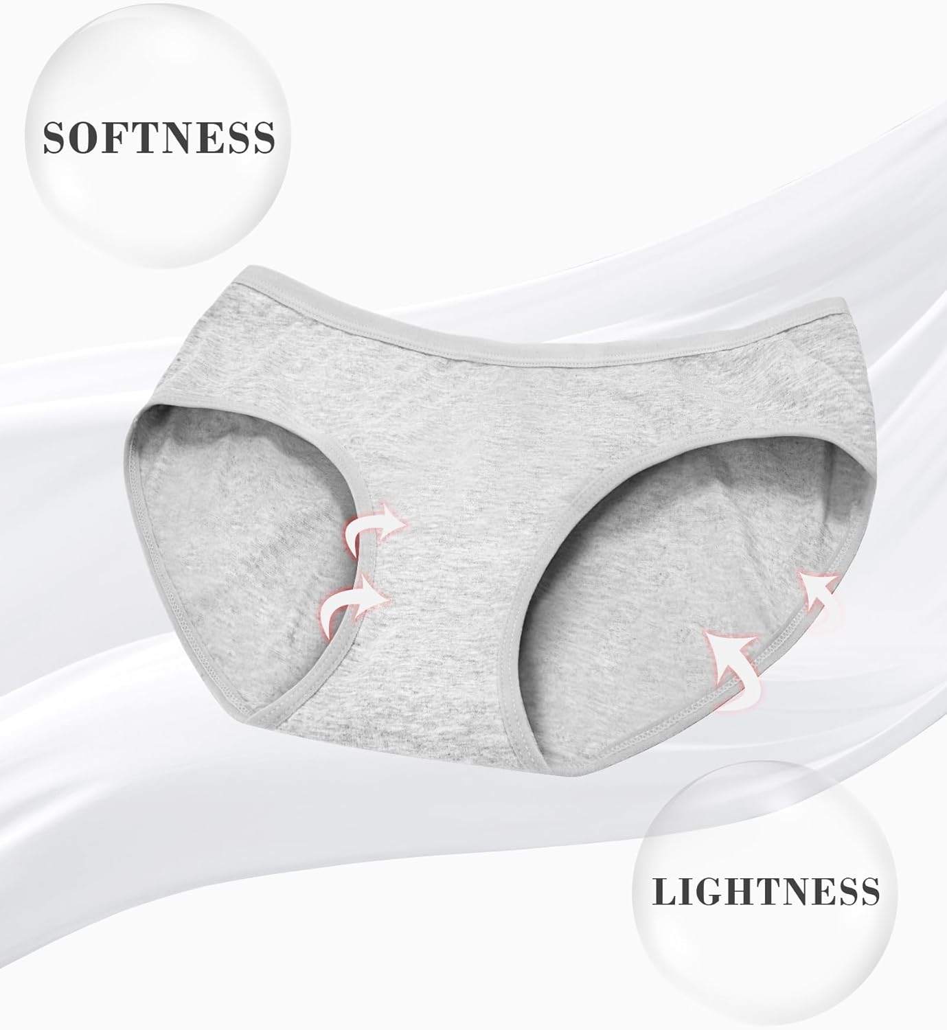 OLIKEME Womens Underwear Cotton Hipster Panties Low Rise No Show Briefs Soft Stretch Breathable Ladies Panties 6 Pack - Image 2