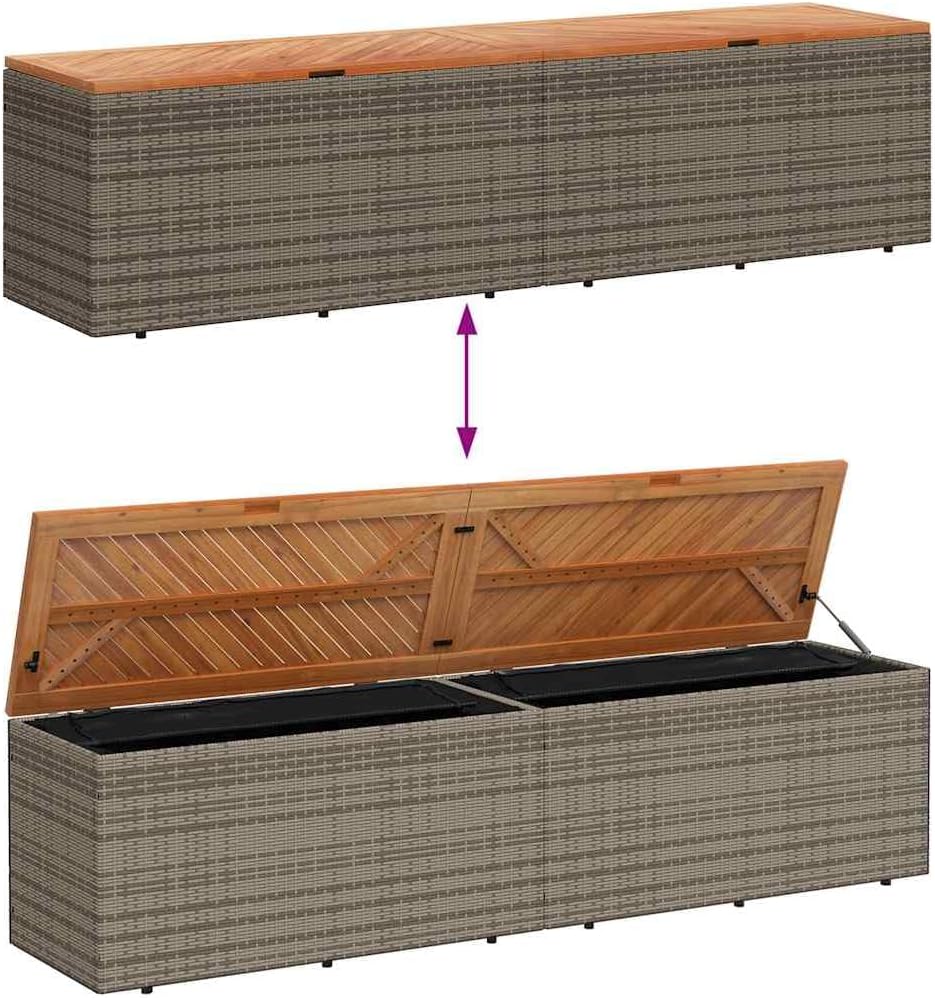 Garden Storage Box Grey and brown Patio Deck Container Deck Box for Patio Garden
