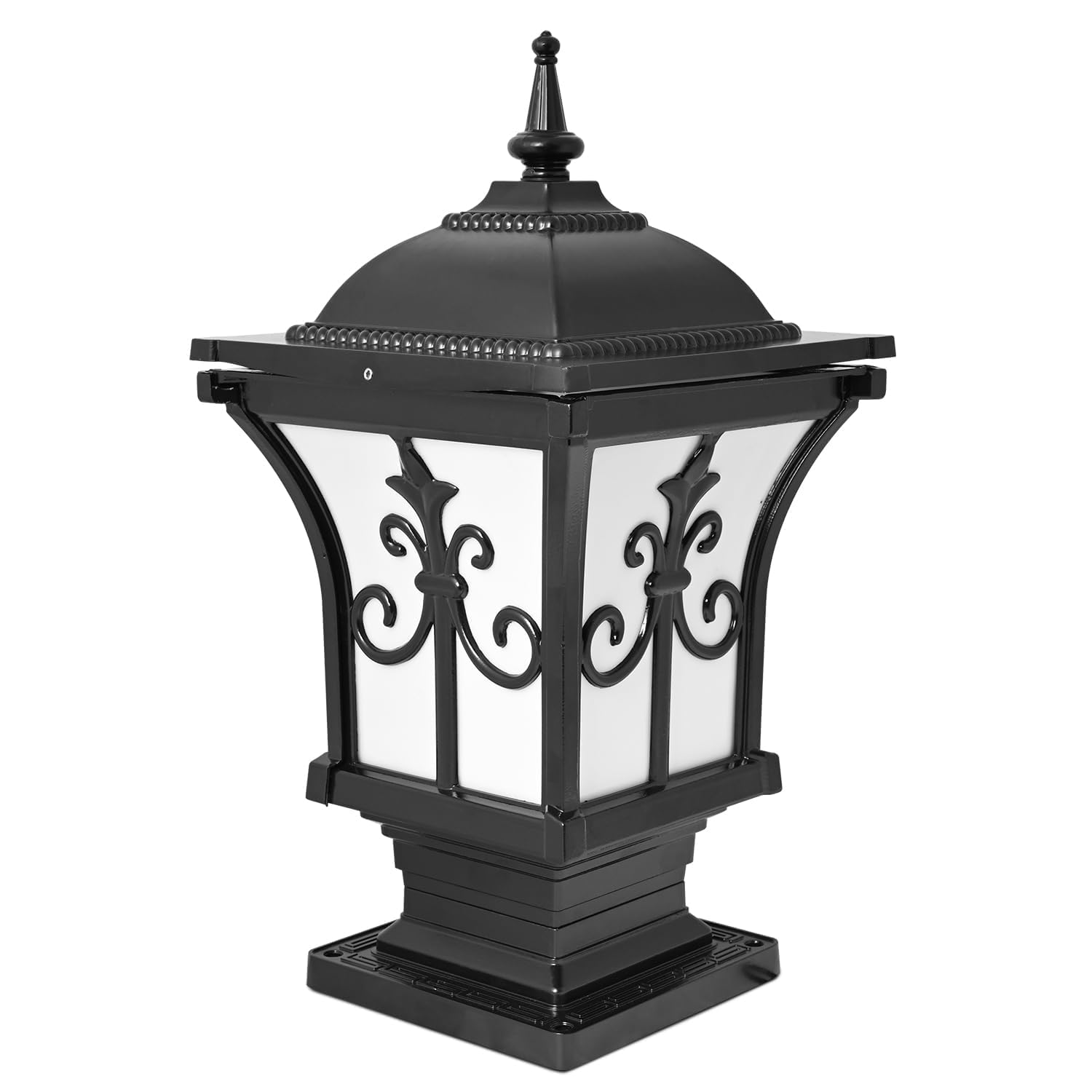 Vintage Outdoor Post Light, Antique Bronze Finish Exterior Pillar Lantern, Waterproof Decorative Gate Lamp for Garden, Pathway, Driveway, and Yard-picture-24
