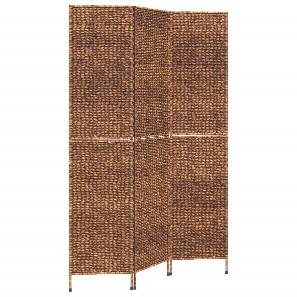 Divisor de habitación Hyacinth de agua marrón de 3 paneles, pantalla de privacidad plegable de 122 x 180 cm, partición de estilo rústico tejida a mano para dormitorio, sala de estar, oficina
