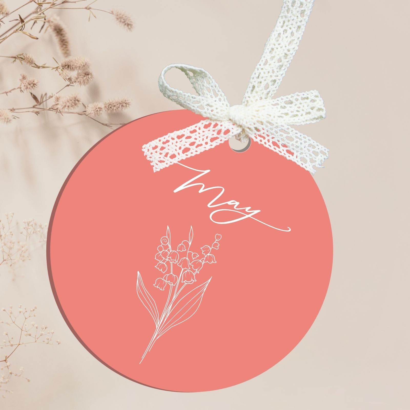Uniqicon 12Pcs Peach Round Pastel Acrylic Sheet For Crafting, DIY Christmas Ornaments, 3mm 1/8 Inch Flat Baubles For Craft, Unique DIY Keychains, Gift Tag, Wedding Table Setting, Party Décor