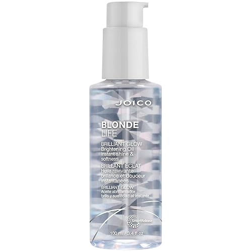 Joico Blonde Life Brilliant Glow - Aceite iluminador para cabello rubio, domina el encrespamiento, aumenta el brillo y el brillo, añade suavidad y