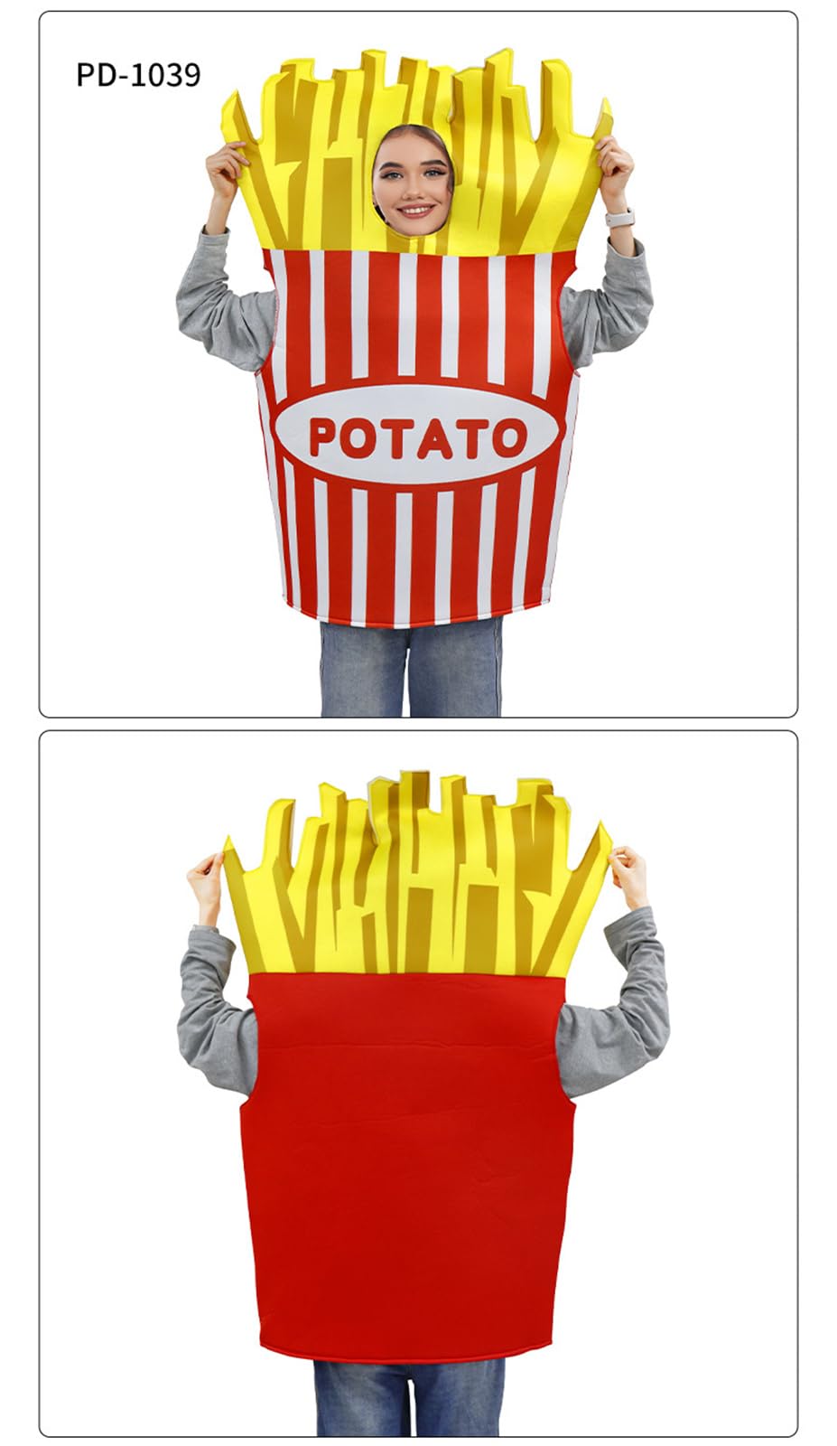 Costume di Carnevale Cosplay Divertente Cibo Festa di Halloween Palco Costume Divertente Purim Patatine Fritte Ketchup Cioccolato per Adulti