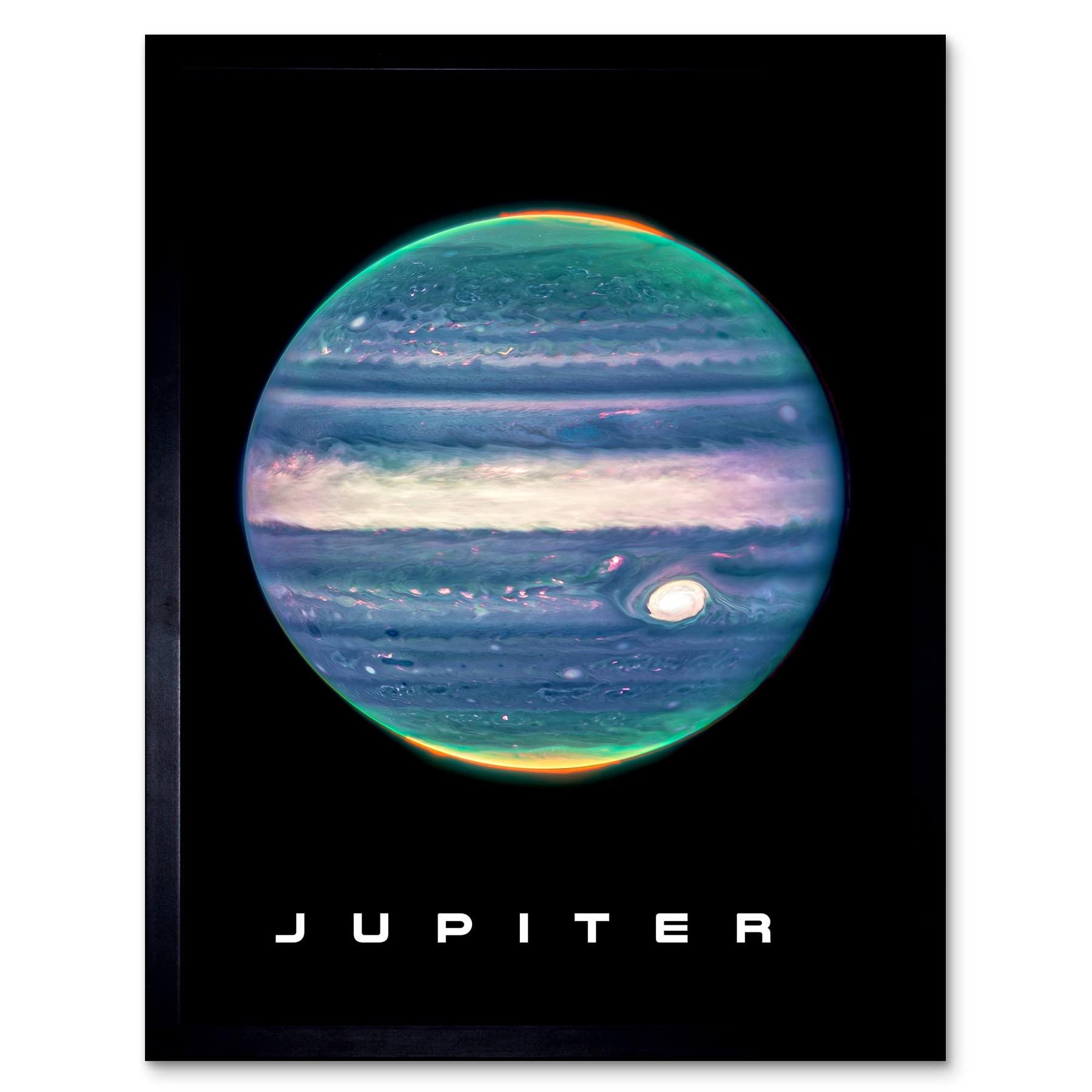 Artery8 NASA James Webb Space Telescope Jupiter Composite Image Art Print Framed Poster Wall Decor 12x16 inch