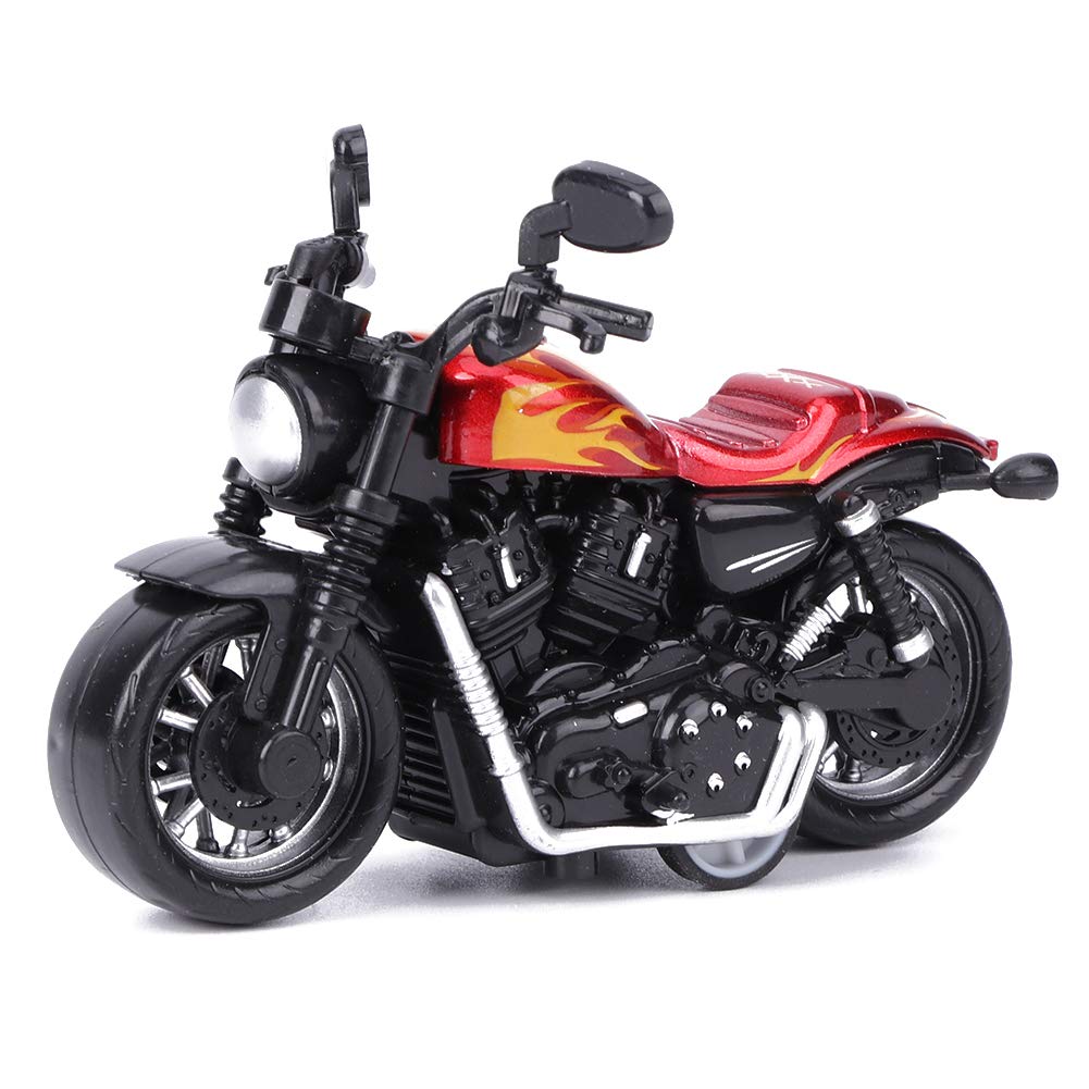 Aluminiowa zabawka motocyklowa Wysoka symulacja Model motocykla Pojazd typu pull-back Zabawka dla dzieci Zestaw prezentowy z zabawkami intelektualnymi (czerwony)