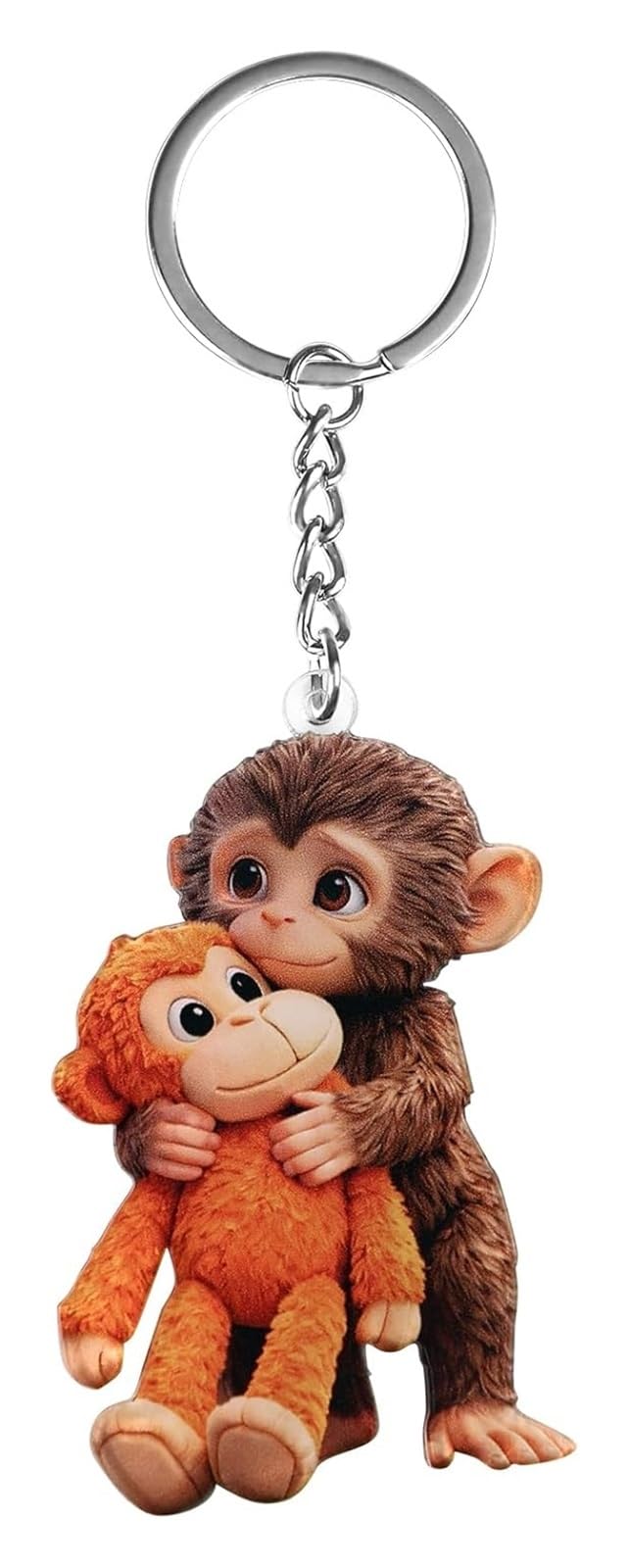 AngloCrate Monkey Punch Acrylic Keychain, Protect Punch The Monkey Keyring, Acrylic Hugging Monkey Keychains For Backpacks And Car Keys(1PCS)