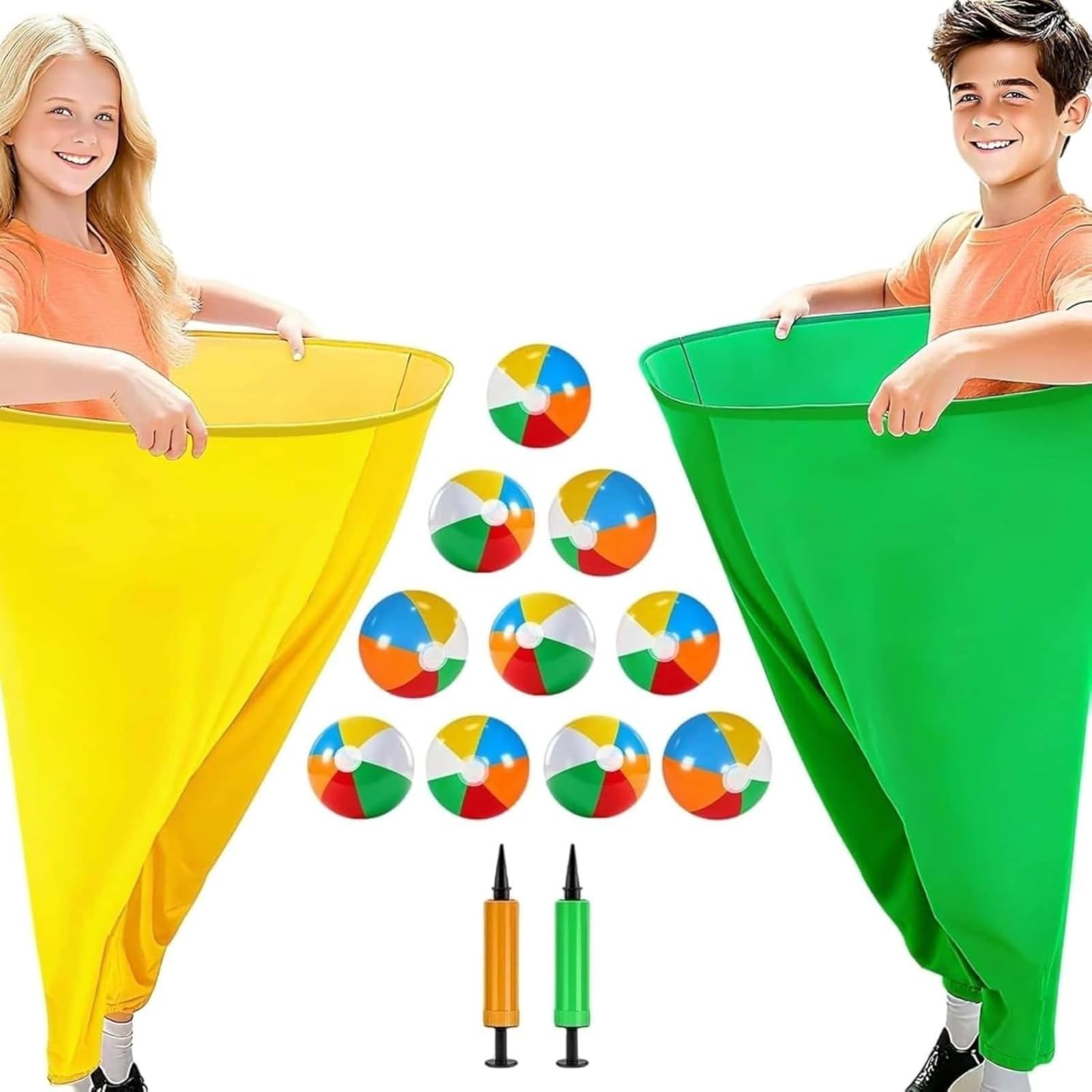 Granny Pants Yard Game for Adults and Children, Bouncy Ball Game Granny Pants Outdoor Games with 10 Bouncing Balls, 2 pompe, Great Granny Pants Game for Groups, Meetings and Games, Nuovo modello