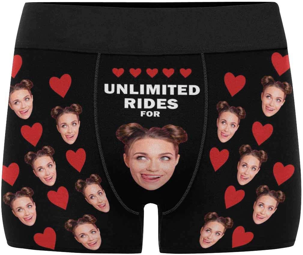 Customized Personality Yellow Unlimited Rides for Her Photo Face Full Print Men Brief XS-5XL