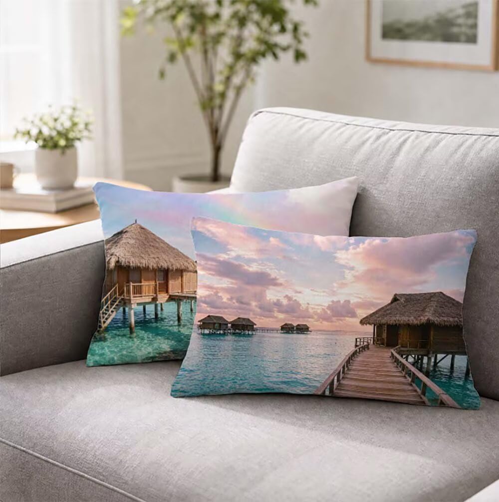Niebo aksamitna poszewka na poduszkę zestaw 2 szt. Rozmiar 40 x 70 cm F