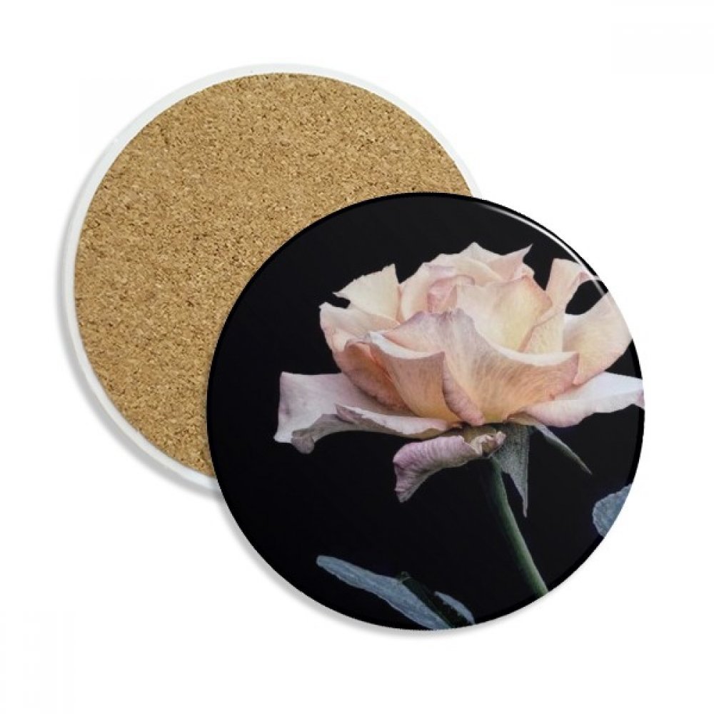 Fleurs en céramique coaster tasse de roses blanches absorbant pour cadeaux de table originaux