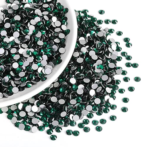 Image of Beadsland Flat Back Crystal Rhinestones Bulk, Emerald, SS8, 14400pcs