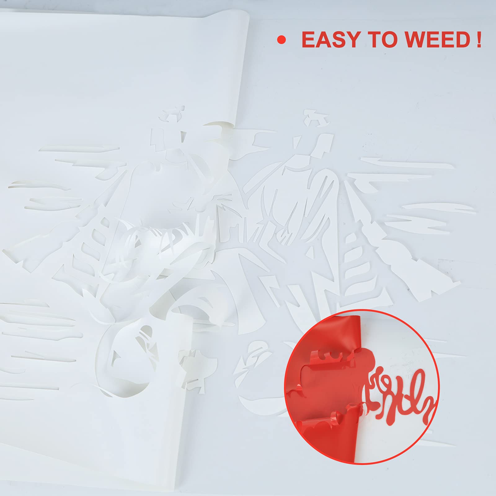 TUMIYA Vinilo HTV – Vinilo de transferencia de calor blanco de 12 pulgadas x 35 pies, vinilo adhesivo brillante para Cricut y Cameo, vinilo térmico fácil de cortar y diseñar (blanco)