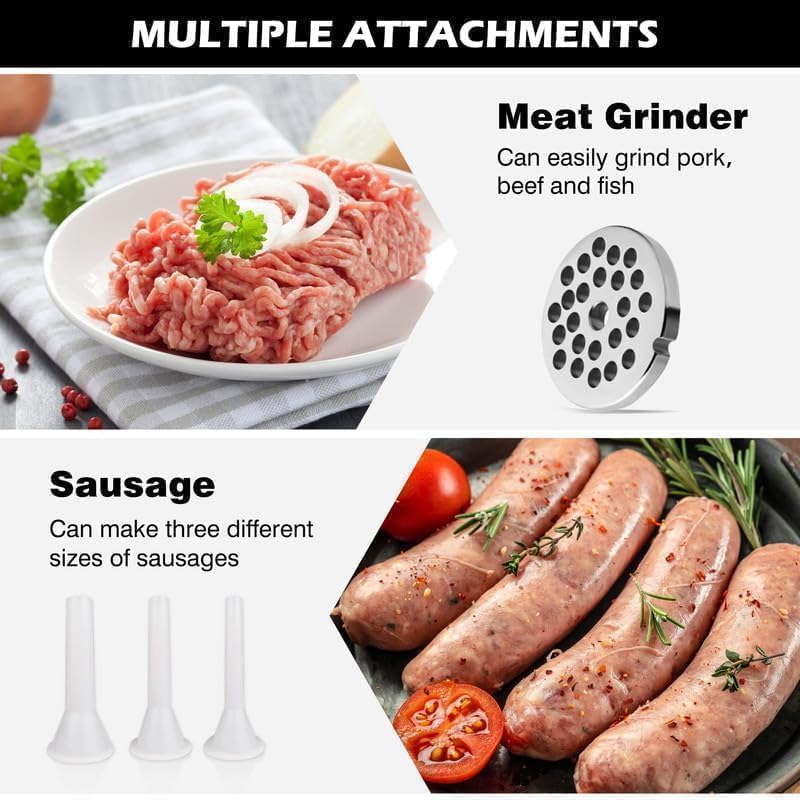 Meat Grinder Manual Mincer - Manual Meat Grinder Sausage Maker Table Mount Pork Mincer Sausage Stuffer Funnel Make Homemade Burger Patties Hand Operated Kitchen Tool16