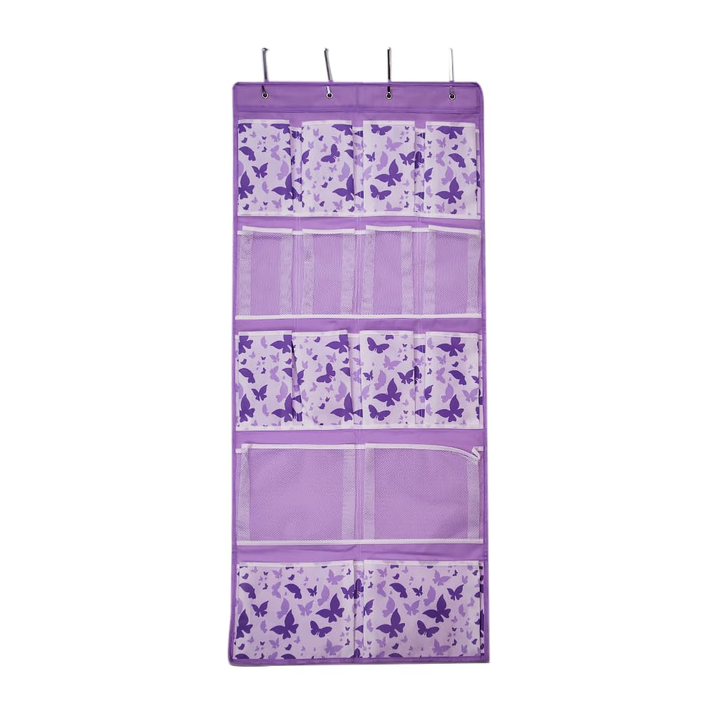 16 Pockets Over Door Hanging Storage Organizer with 4 Kinds Pouches for Shoes,Sock,Hat,Underwear,Handbag,Cosmetics,Toiletry,Behind Door Hanging Shelf
