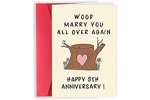 Happy 5th Anniversary Card Gifts: Funny Wood Anniversary Card from Wife