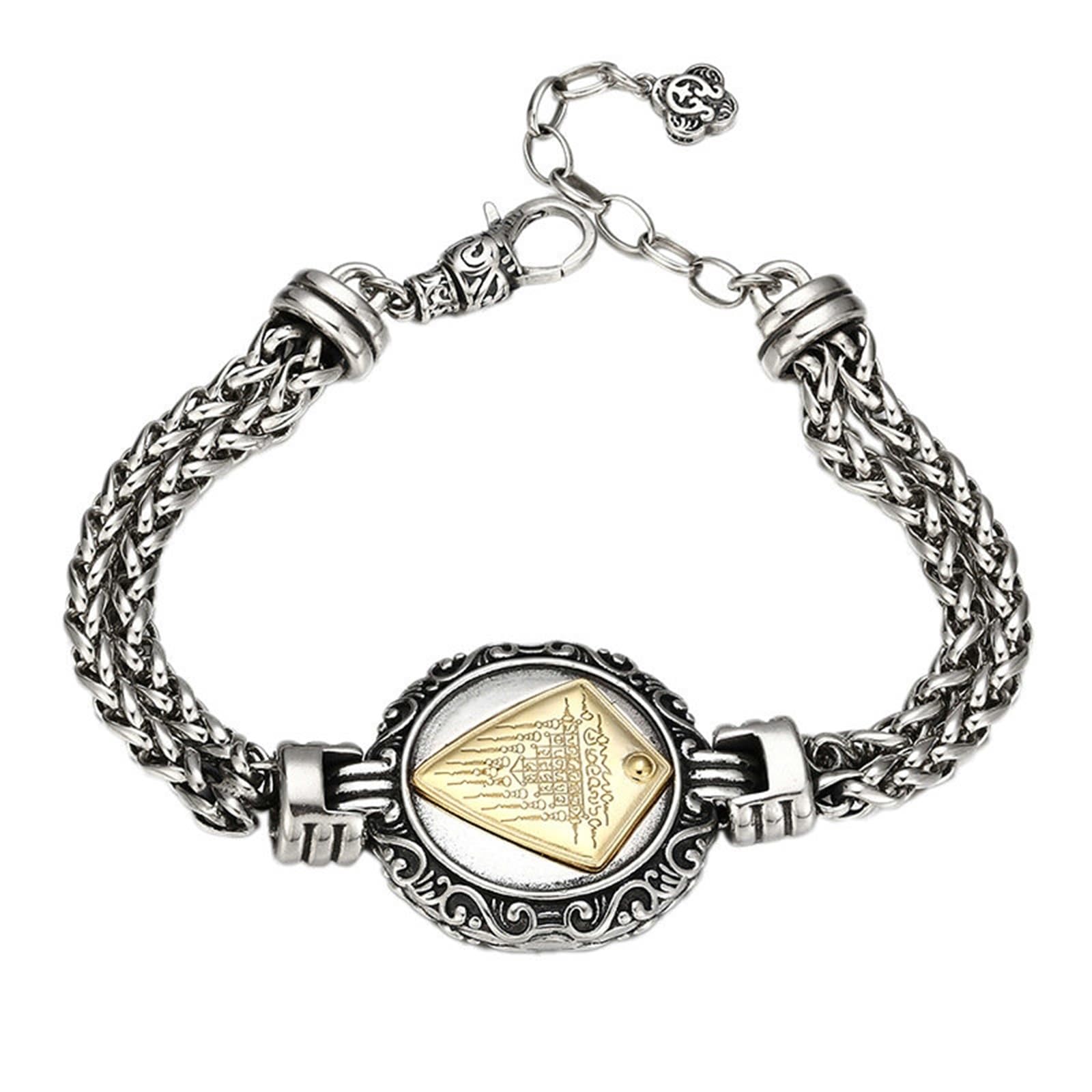 Vajra - Bracciale da uomo in argento Sterling 925, con ciondolo a forma di popcorn