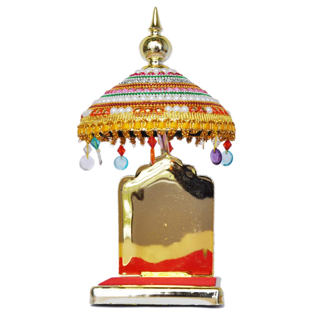 Decorative Diamond Studded Umbrella for GOD and Idols on Car Dashboard - Big, Metal.